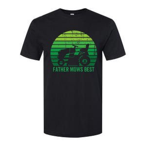 Father Mows Best Lawn Care Dad Mowing Gardener Softstyle CVC T-Shirt