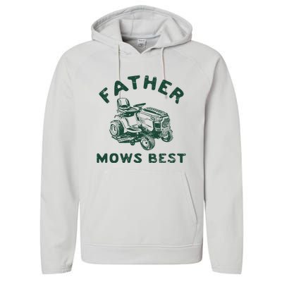 Father Mows Best Performance Fleece Hoodie