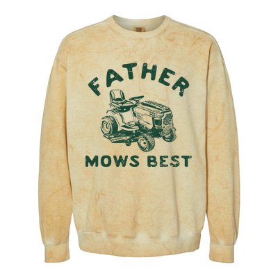 Father Mows Best Colorblast Crewneck Sweatshirt