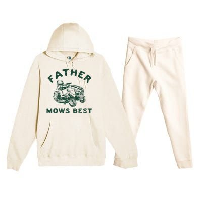 Father Mows Best Premium Hooded Sweatsuit Set