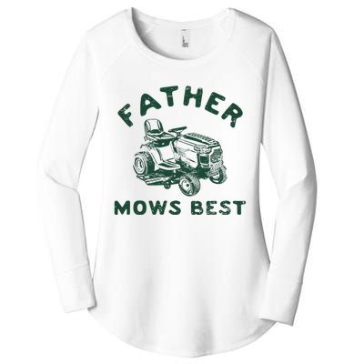 Father Mows Best Women's Perfect Tri Tunic Long Sleeve Shirt