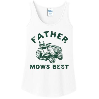 Father Mows Best Ladies Essential Tank