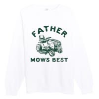 Father Mows Best Premium Crewneck Sweatshirt