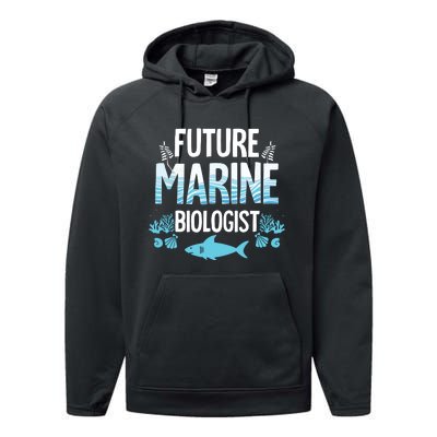 Future Marine Biologist Gift For Teens Funny Biology Performance Fleece Hoodie