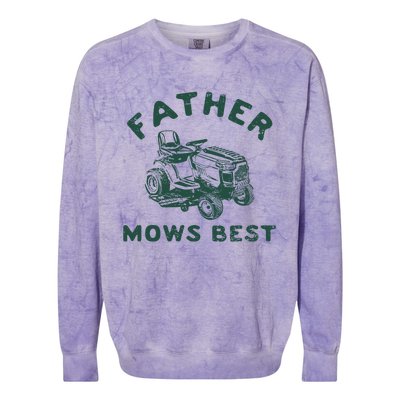 Father Mows Best Colorblast Crewneck Sweatshirt