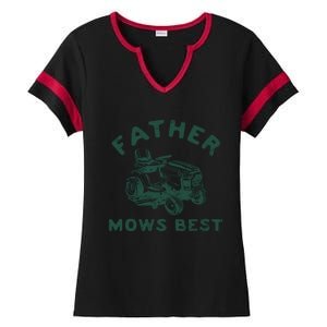 Father Mows Best Ladies Halftime Notch Neck Tee