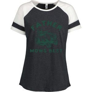 Father Mows Best Enza Ladies Jersey Colorblock Tee