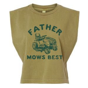 Father Mows Best Garment-Dyed Women's Muscle Tee