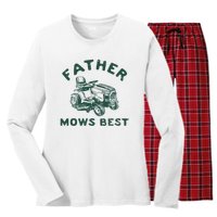 Father Mows Best Women's Long Sleeve Flannel Pajama Set 