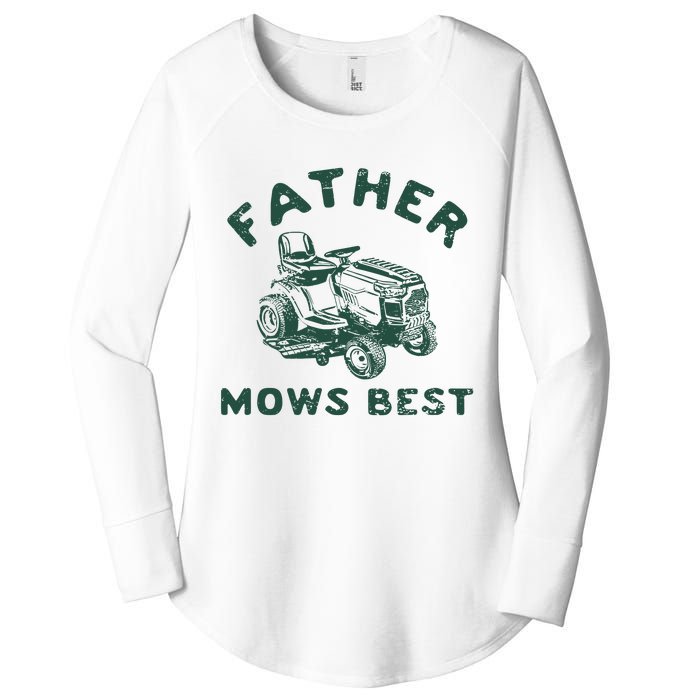 Father Mows Best Women's Perfect Tri Tunic Long Sleeve Shirt