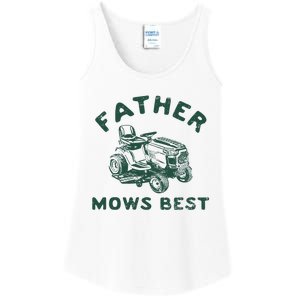 Father Mows Best Ladies Essential Tank