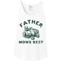 Father Mows Best Ladies Essential Tank