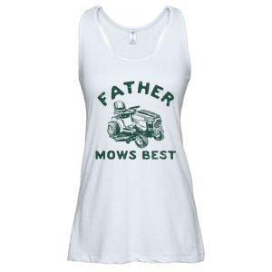 Father Mows Best Ladies Essential Flowy Tank