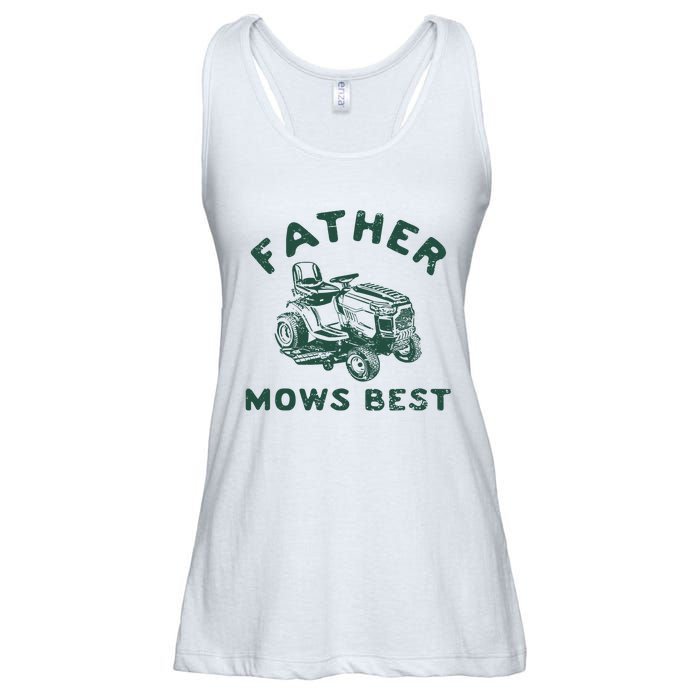 Father Mows Best Ladies Essential Flowy Tank