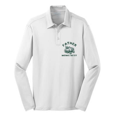 Father Mows Best Silk Touch Performance Long Sleeve Polo