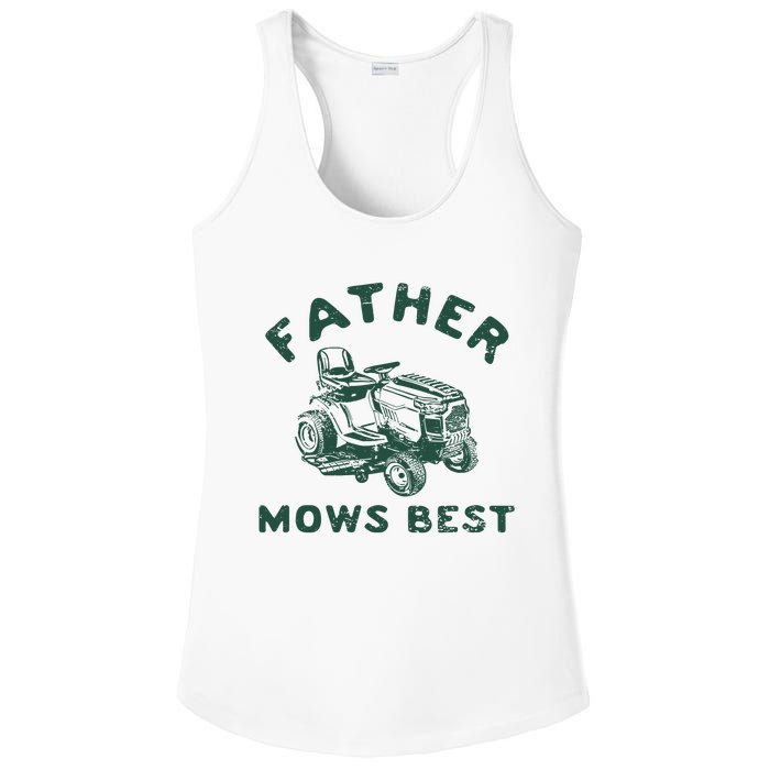 Father Mows Best Ladies PosiCharge Competitor Racerback Tank