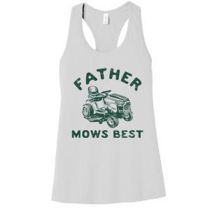 Father Mows Best Women's Racerback Tank