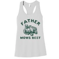 Father Mows Best Women's Racerback Tank