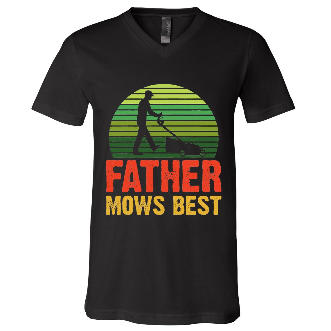Father Mows Best V-Neck T-Shirt