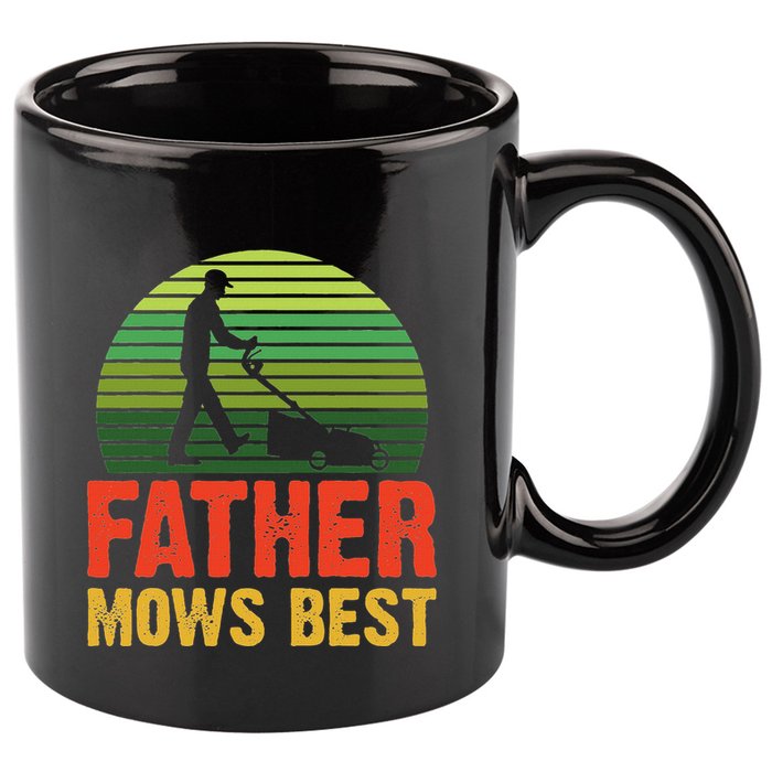 Father Mows Best 11oz C Handle Ceramic Mug