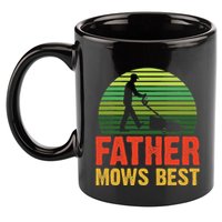 Father Mows Best 11oz C Handle Ceramic Mug