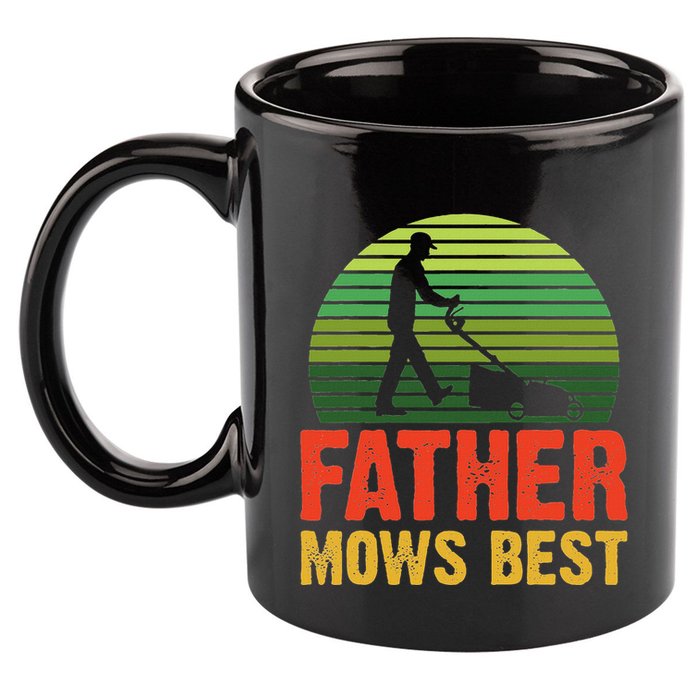 Father Mows Best 11oz C Handle Ceramic Mug