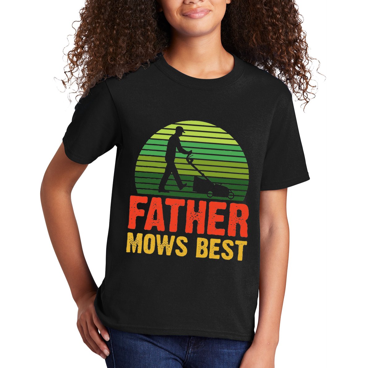 Father Mows Best Kids T-Shirt