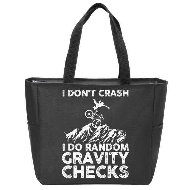 Funny Mountain Bike Art MTB Mountain Biking Lover Men Women Zip Tote Bag