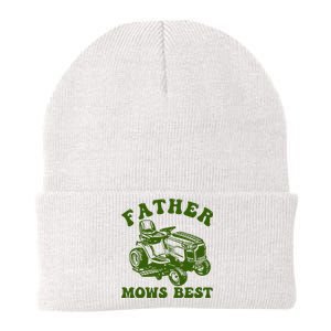 Father Mows Best Lawn Care Dad Mowing Gardener FatherS Day Knit Cap Winter Beanie