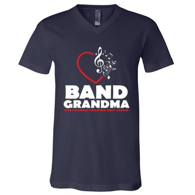 Funny Marching Band Grandma Music Lover Percussion Mom Gift V-Neck T-Shirt