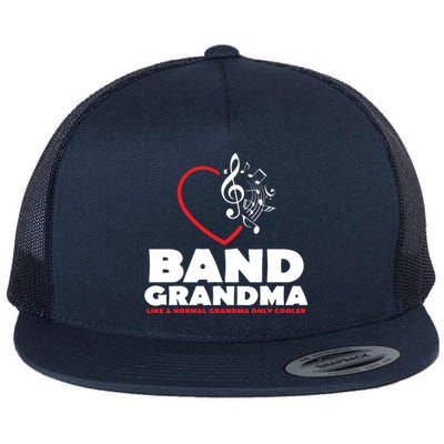 Funny Marching Band Grandma Music Lover Percussion Mom Gift Flat Bill Trucker Hat