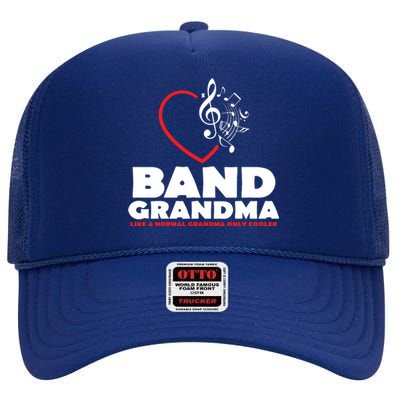 Funny Marching Band Grandma Music Lover Percussion Mom Gift High Crown Mesh Back Trucker Hat