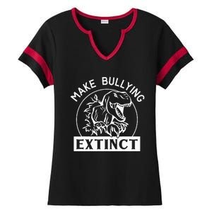 Funny Make Bullying Extinct TRex Unity Day Kindness Orange Ladies Halftime Notch Neck Tee