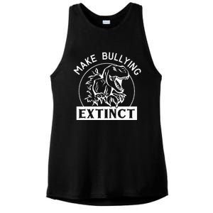 Funny Make Bullying Extinct TRex Unity Day Kindness Orange Ladies PosiCharge Tri-Blend Wicking Tank