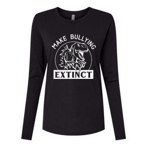 Funny Make Bullying Extinct TRex Unity Day Kindness Orange Womens Cotton Relaxed Long Sleeve T-Shirt