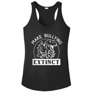 Funny Make Bullying Extinct TRex Unity Day Kindness Orange Ladies PosiCharge Competitor Racerback Tank