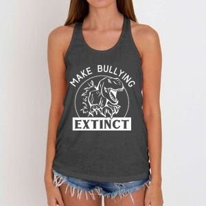 Funny Make Bullying Extinct TRex Unity Day Kindness Orange Women's Knotted Racerback Tank