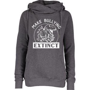 Funny Make Bullying Extinct TRex Unity Day Kindness Orange Womens Funnel Neck Pullover Hood