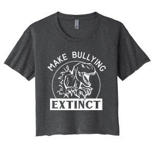 Funny Make Bullying Extinct TRex Unity Day Kindness Orange Women's Crop Top Tee