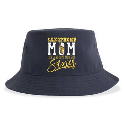 Funny Marching Band Saxophone Mom Normal But Saxier Sustainable Bucket Hat