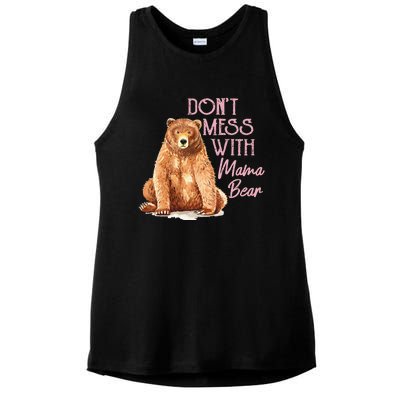 Funny Mama Bear Don't Mess with Mama Bear Mothers Day Ladies PosiCharge Tri-Blend Wicking Tank