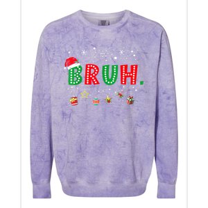 Funny Meme Bruh Christmas Saying Bro Greeting Xmas Gift Colorblast Crewneck Sweatshirt