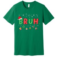 Funny Meme Bruh Christmas Saying Bro Greeting Xmas Gift Premium T-Shirt