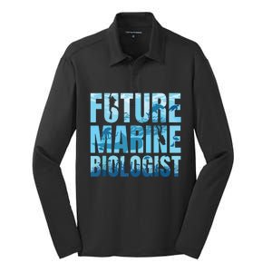 Future Marine Biologist Ocean Biology Marine Life Gift Silk Touch Performance Long Sleeve Polo