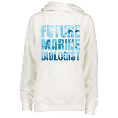 Future Marine Biologist Ocean Biology Marine Life Gift Womens Funnel Neck Pullover Hood