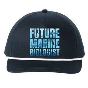 Future Marine Biologist Ocean Biology Marine Life Gift Snapback Five-Panel Rope Hat