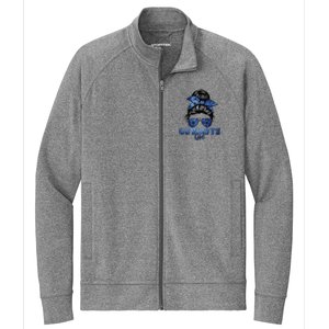 Funny Messy Bun Cowboys Girl Sport Fan Stretch Full-Zip Cadet Jacket