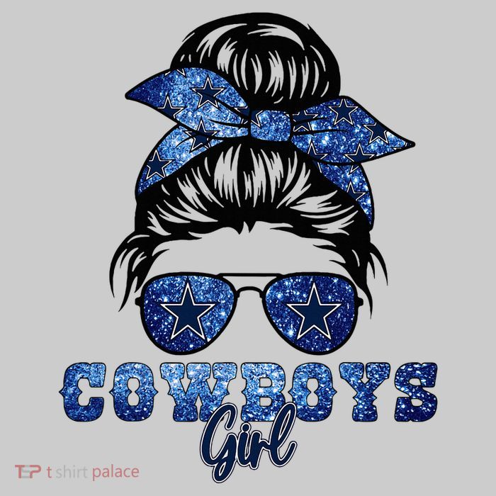 Funny Messy Bun Cowboys Girl Sport Fan Tie-Dye T-Shirt