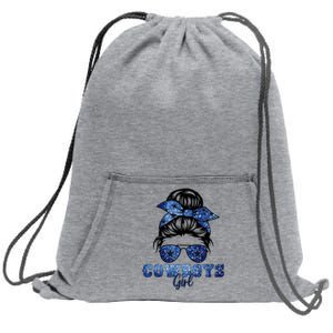 Funny Messy Bun Cowboys Girl Sport Fan Sweatshirt Cinch Pack Bag