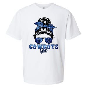 Funny Messy Bun Cowboys Girl Sport Fan Sueded Cloud Jersey T-Shirt